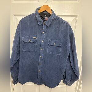 Dickies Authentic Men’s Blue Corduroy Rugged Gorpcore Button-Up Shirt, Sz XL